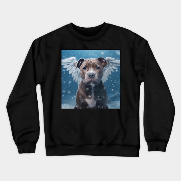 Staffy With Wings Crewneck Sweatshirt by Enchanted Reverie